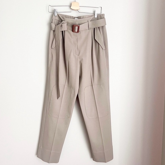 Brunello Cucinelli Wool Blend Trousers Pants Utility Belted size 10 - Picture 2 of 9